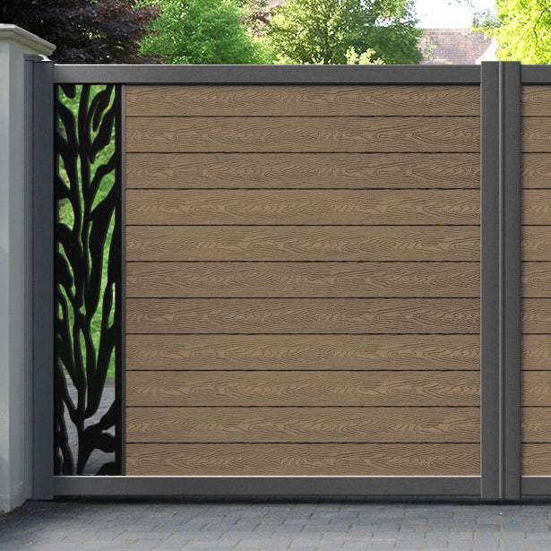 Classic Malawi Straight Top Driveway Gate - Teak - End Screen