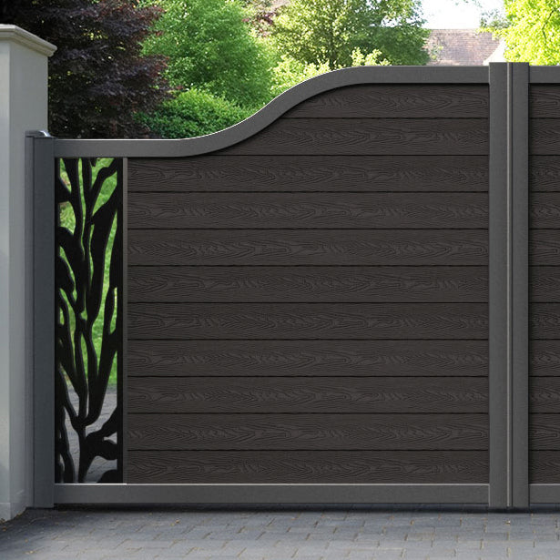 Classic Malawi Curved Top Driveway Gate - Dark Oak - End Screen