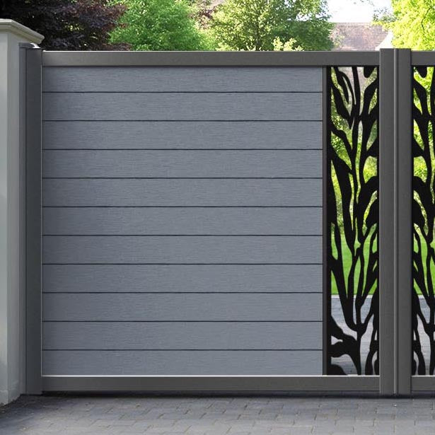 Fusion Malawi Straight Top Driveway Gate - Anthracite - Middle Screen