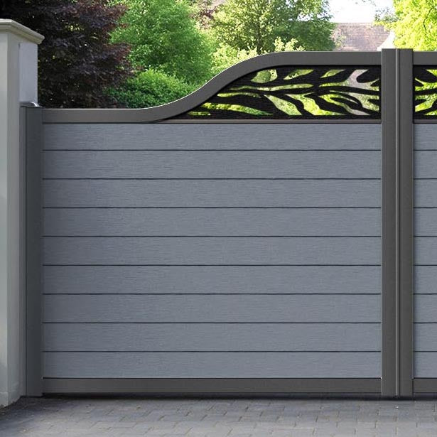 Fusion Malawi Curved Top Driveway Gate - Anthracite - Top Screen