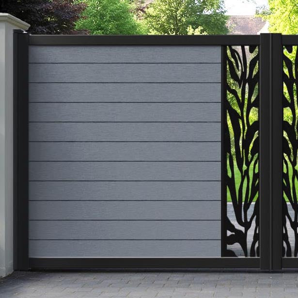 Fusion Malawi Straight Top Driveway Gate - Anthracite - Middle Screen