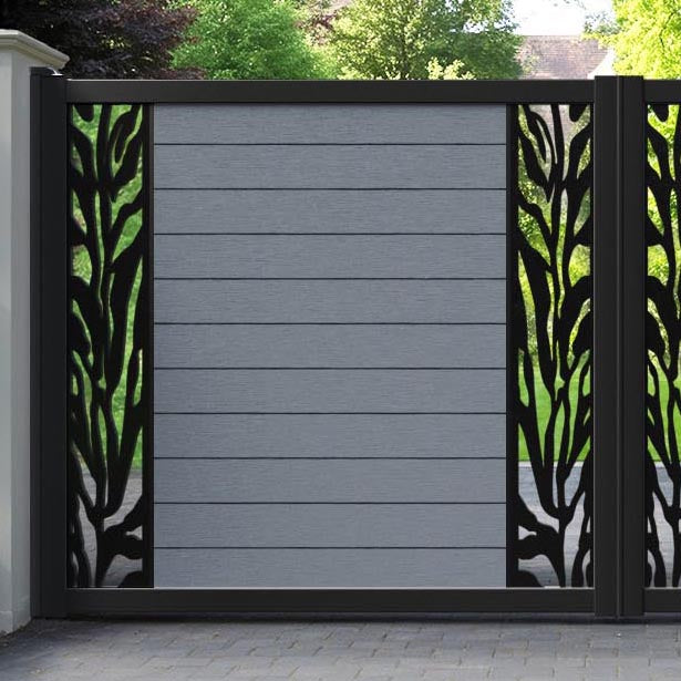 Fusion Malawi Straight Top Driveway Gate - Anthracite - Middle & End Screen