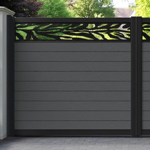 Fusion Malawi Straight Top Driveway Gate - Dark Grey - Top Screen