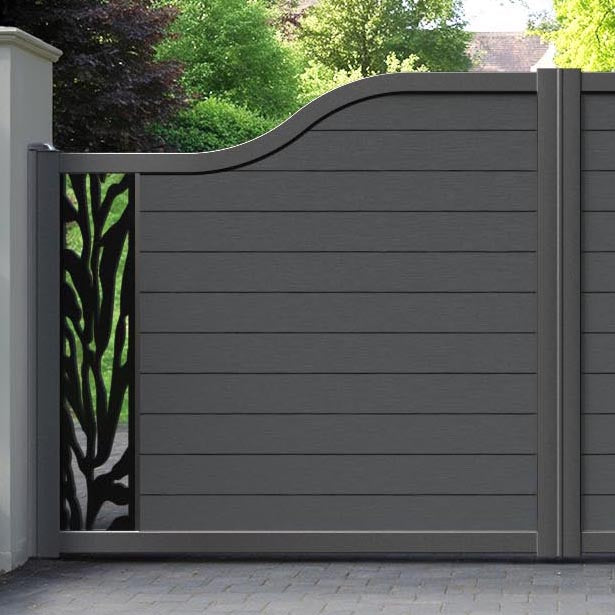 Fusion Malawi Curved Top Driveway Gate - Dark Grey - End Screen