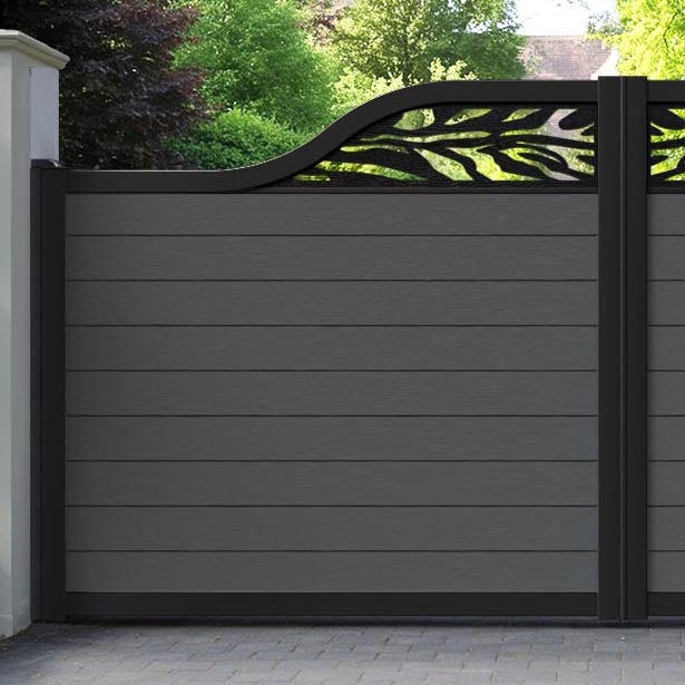 Fusion Malawi Curved Top Driveway Gate - Dark Grey - Top Screen