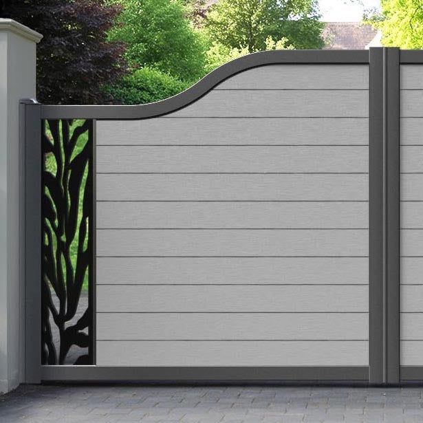 Fusion Malawi Curved Top Driveway Gate - Light Grey - End Screen