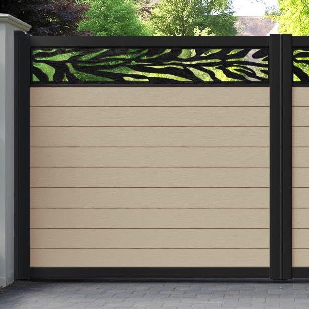 Fusion Malawi Straight Top Driveway Gate - Light Oak - Top Screen