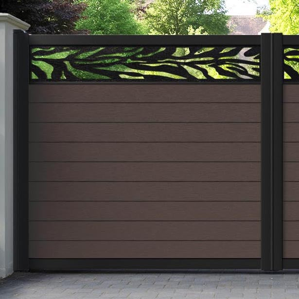Fusion Malawi Straight Top Driveway Gate - Mid Brown - Top Screen