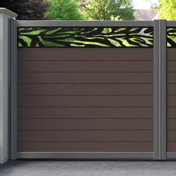 Fusion Malawi Straight Top Driveway Gate - Mid Brown - Top Screen