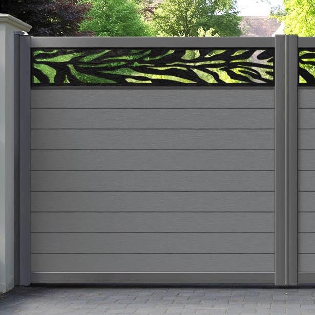 Fusion Malawi Straight Top Driveway Gate - Mid Grey - Top Screen