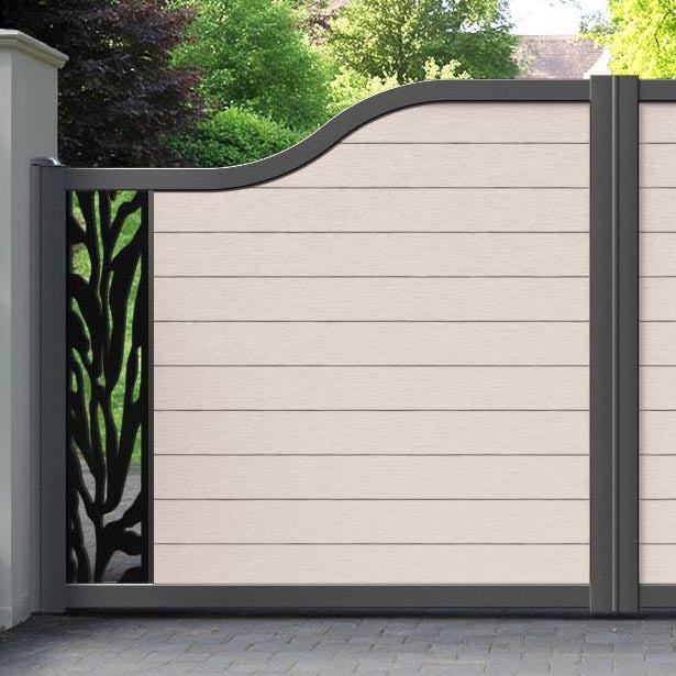 Fusion Malawi Curved Top Driveway Gate - Mid Stone - End Screen