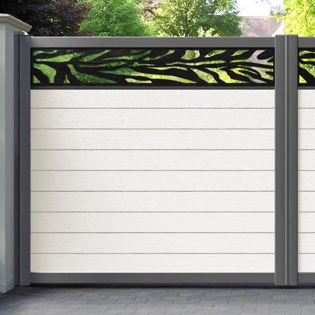 Fusion Malawi Straight Top Driveway Gate - Light Stone - Top Screen