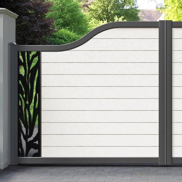 Fusion Malawi Curved Top Driveway Gate - Light Stone - End Screen