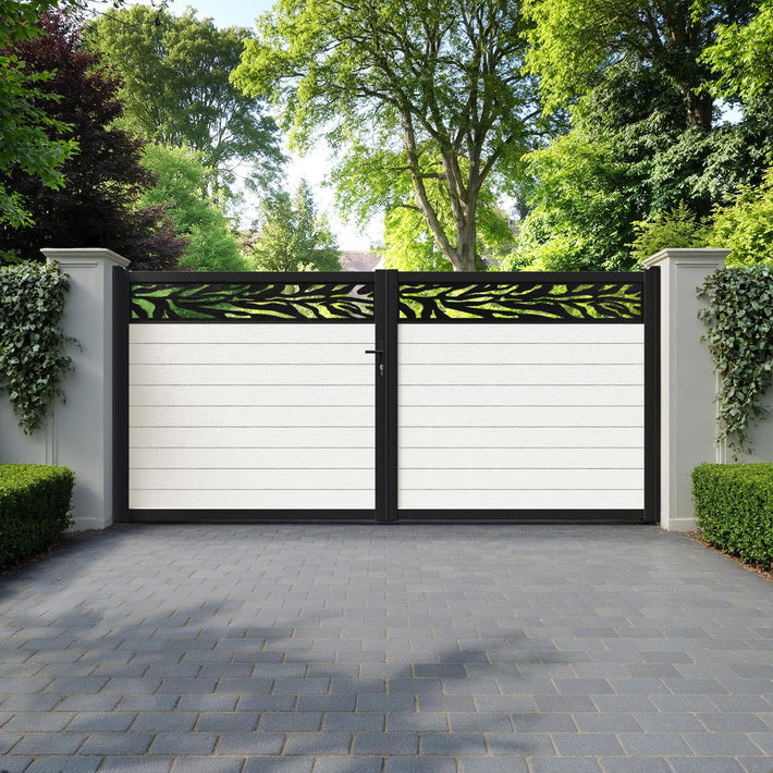 Fusion Malawi Straight Top Driveway Gate - Light Stone - Top Screen