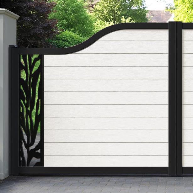 Fusion Malawi Curved Top Driveway Gate - Light Stone - End Screen