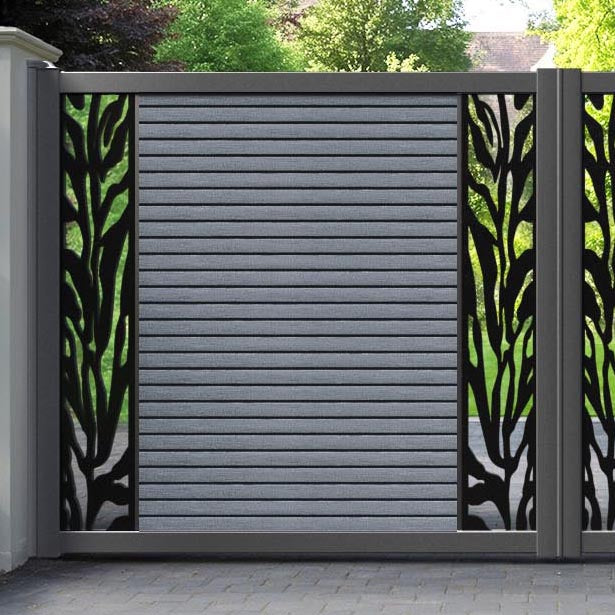 Hudson Malawi Straight Top Driveway Gate - Anthracite - Middle & End Screen