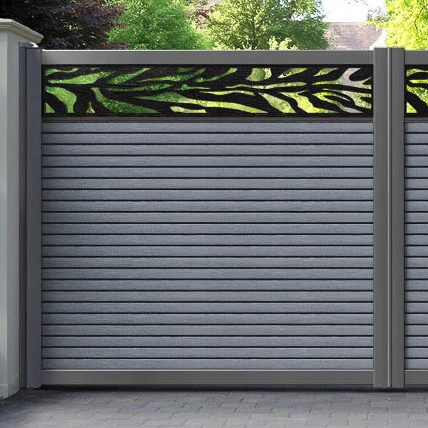 Hudson Malawi Straight Top Driveway Gate - Anthracite - Top Screen