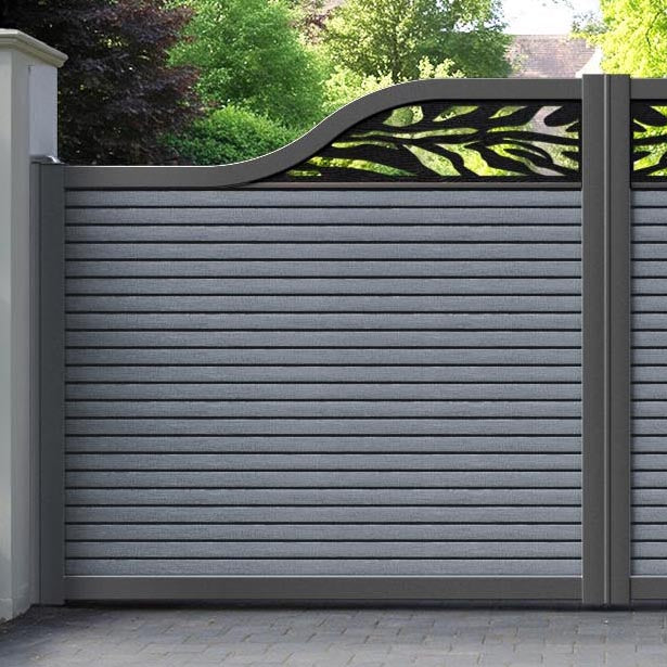 Hudson Malawi Curved Top Driveway Gate - Anthracite - Top Screen