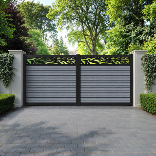 Hudson Malawi Straight Top Driveway Gate - Anthracite - Top Screen