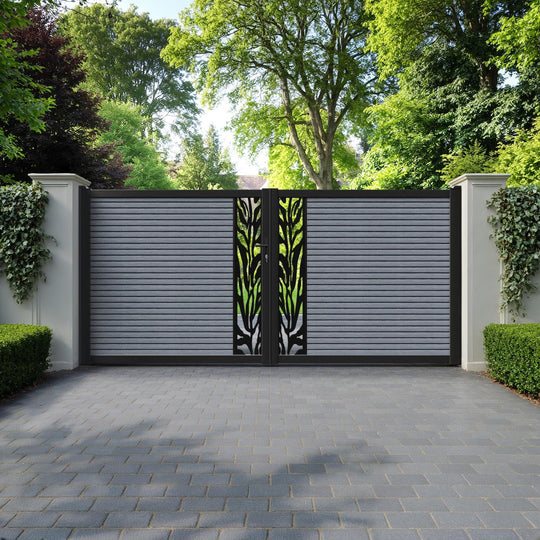 Hudson Malawi Straight Top Driveway Gate - Anthracite - Middle Screen