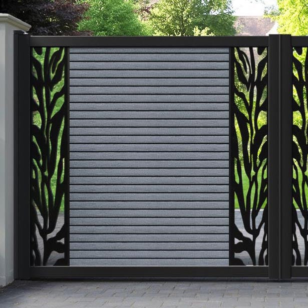 Hudson Malawi Straight Top Driveway Gate - Anthracite - Middle & End Screen