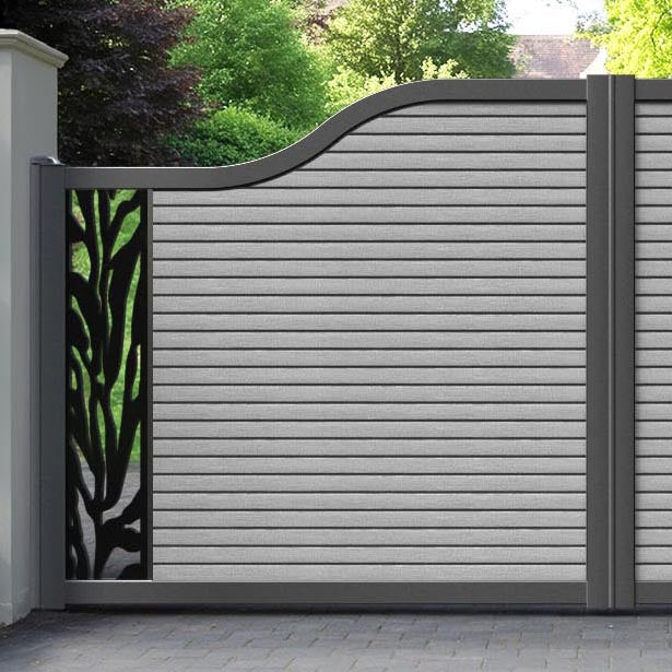 Hudson Malawi Curved Top Driveway Gate - Light Grey - End Screen