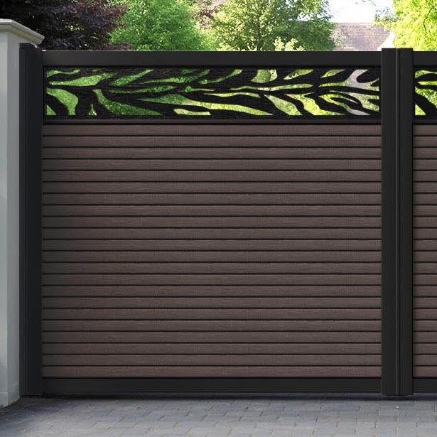 Hudson Malawi Straight Top Driveway Gate - Mid Brown - Top Screen