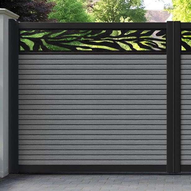 Hudson Malawi Straight Top Driveway Gate - Mid Grey - Top Screen