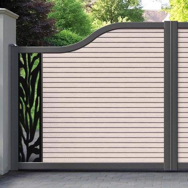 Hudson Malawi Curved Top Driveway Gate - Mid Stone - End Screen