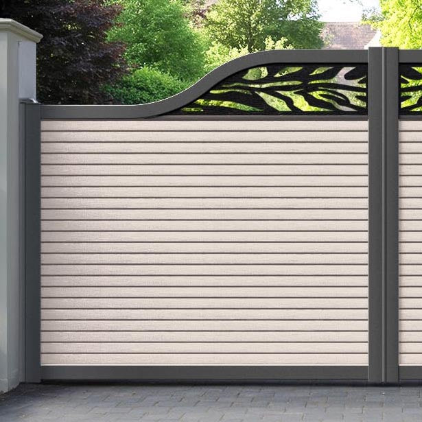 Hudson Malawi Curved Top Driveway Gate - Mid Stone - Top Screen
