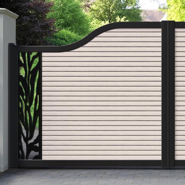 Hudson Malawi Curved Top Driveway Gate - Mid Stone - End Screen