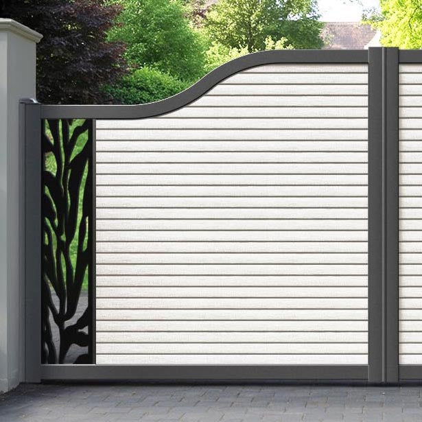 Hudson Malawi Curved Top Driveway Gate - Light Stone - End Screen