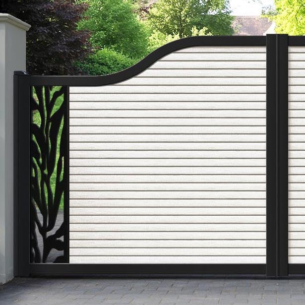 Hudson Malawi Curved Top Driveway Gate - Light Stone - End Screen