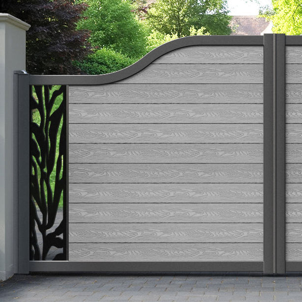 Classic Malawi Curved Top Driveway Gate - Light Grey - End Screen