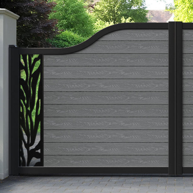 Classic Malawi Curved Top Driveway Gate - Mid Grey - End Screen