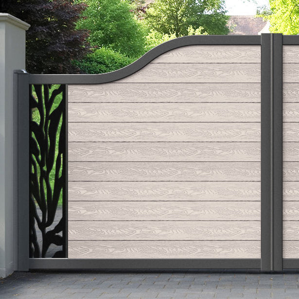 Classic Malawi Curved Top Driveway Gate - Mid Stone - End Screen