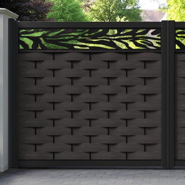 Ripple Malawi Straight Top Driveway Gate - Dark Oak - Top Screen