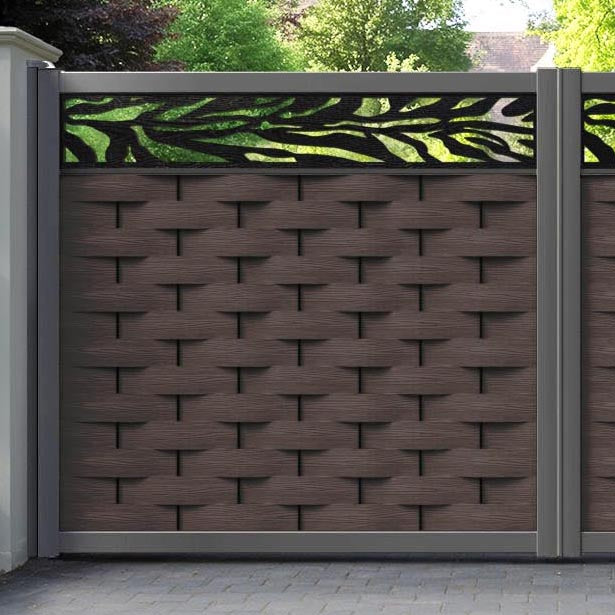 Ripple Malawi Straight Top Driveway Gate - Mid Brown - Top Screen