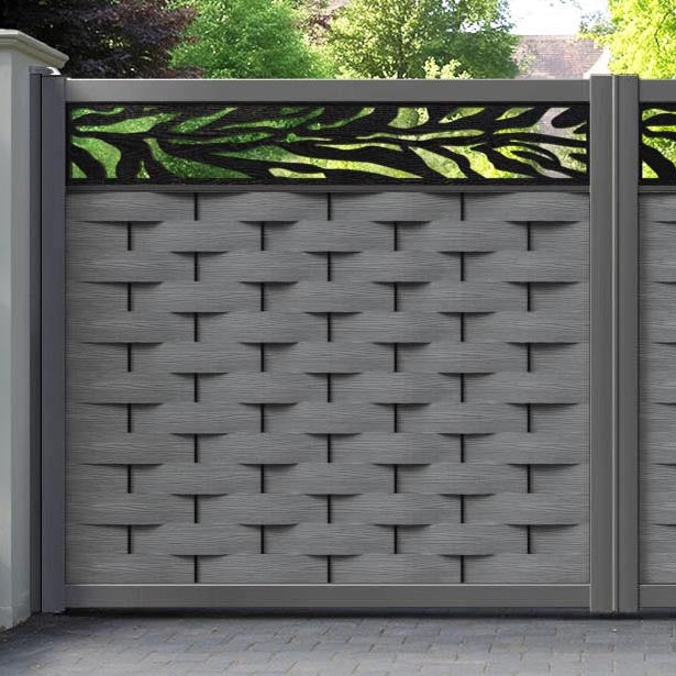 Ripple Malawi Straight Top Driveway Gate - Mid Grey - Top Screen