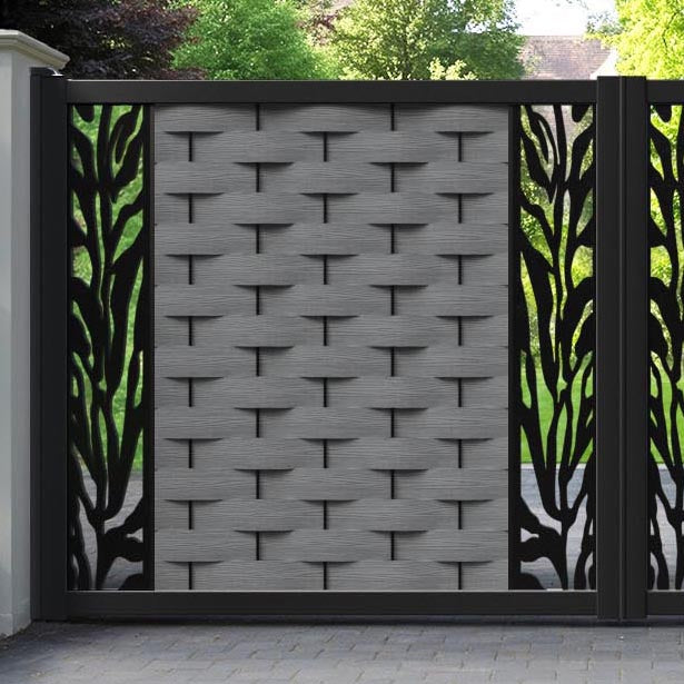 Ripple Malawi Straight Top Driveway Gate - Mid Grey - Middle & End Screen