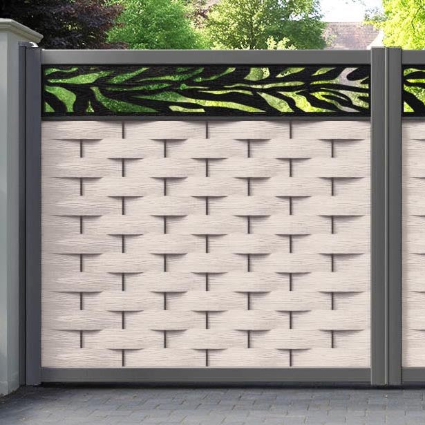 Ripple Malawi Straight Top Driveway Gate - Mid Stone - Top Screen