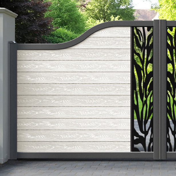 Classic Malawi Curved Top Driveway Gate - Light Stone - Middle Screen