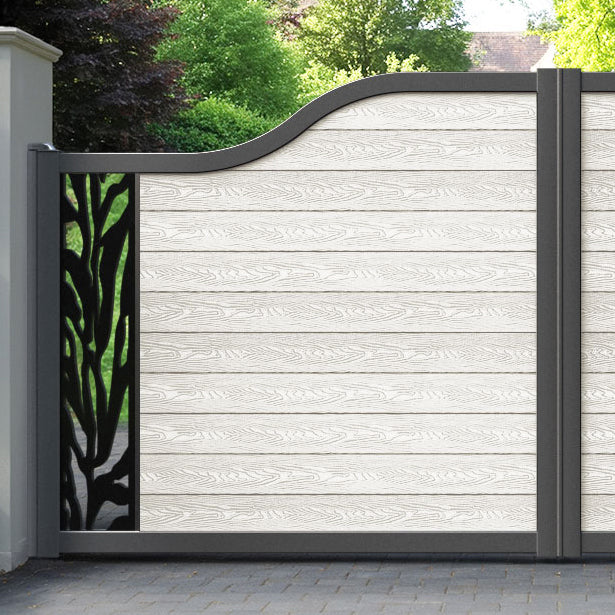 Classic Malawi Curved Top Driveway Gate - Light Stone - End Screen