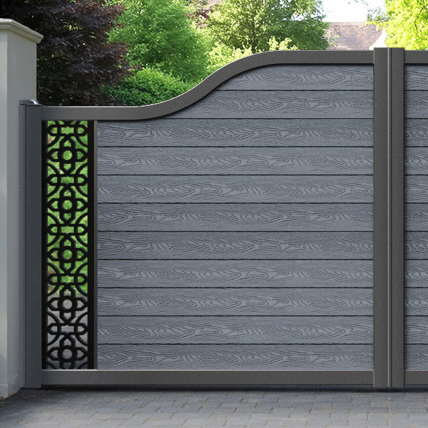 Classic Nabila Curved Top Driveway Gate - Anthracite - End Screen