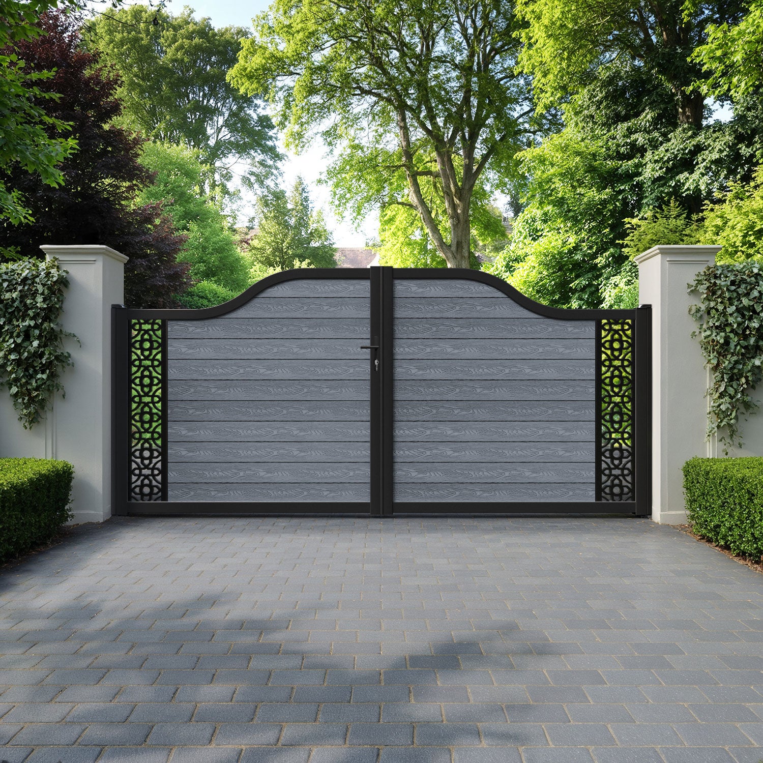 Classic Nabila Curved Top Driveway Gate - Anthracite - End Screen