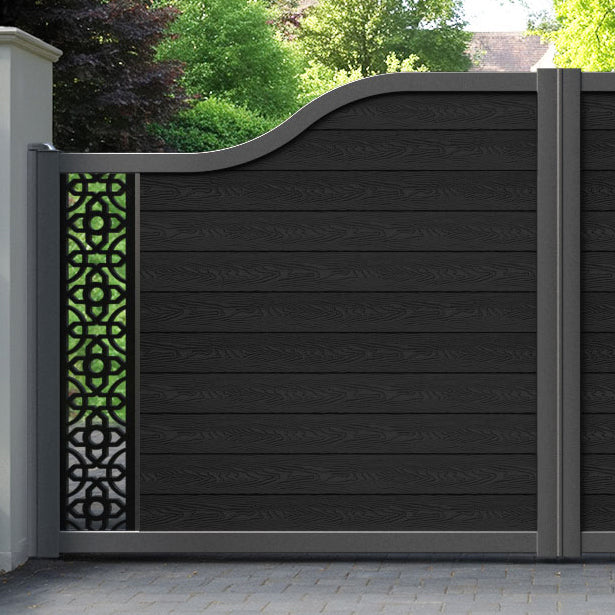 Classic Nabila Curved Top Driveway Gate - Black - End Screen