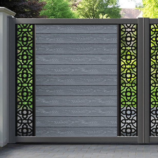 Classic Nabila Straight Top Driveway Gate - Anthracite - Middle & End Screen