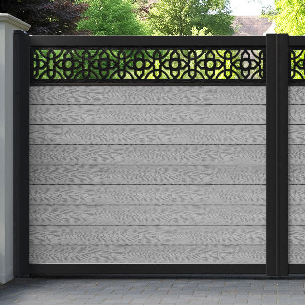 Classic Nabila Straight Top Driveway Gate - Light Grey - Top Screen