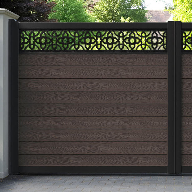 Classic Nabila Straight Top Driveway Gate - Mid Brown - Top Screen