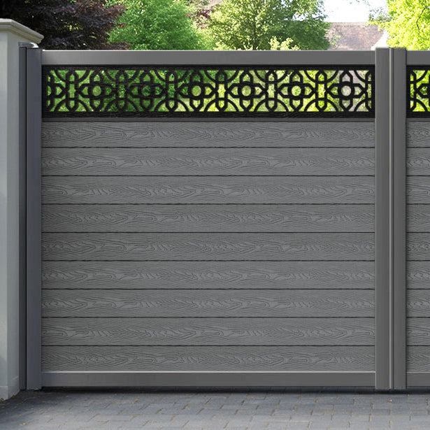 Classic Nabila Straight Top Driveway Gate - Mid Grey - Top Screen